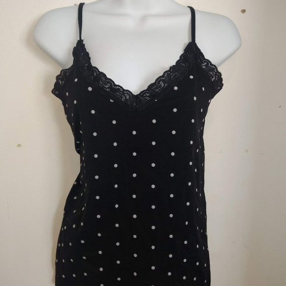 Guilty Black Polka Dot Camisole Size Large
